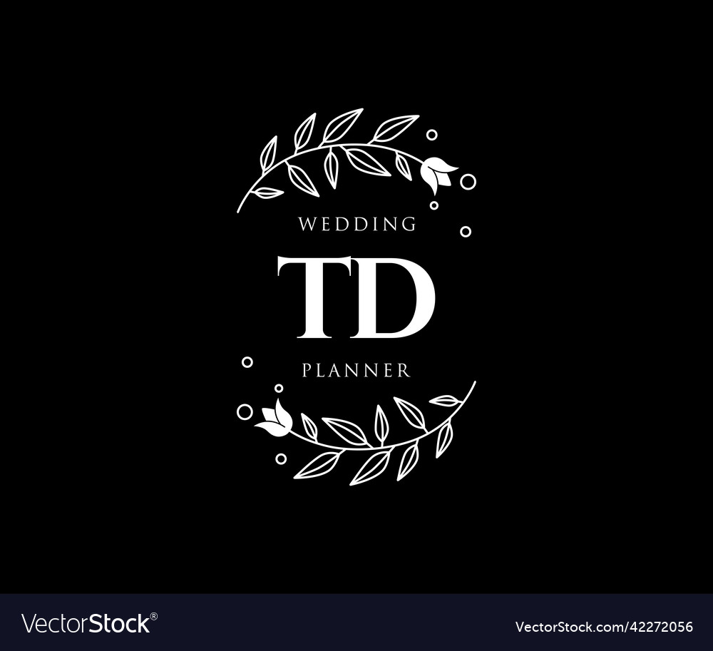 Td initials letter wedding monogram logos Vector Image