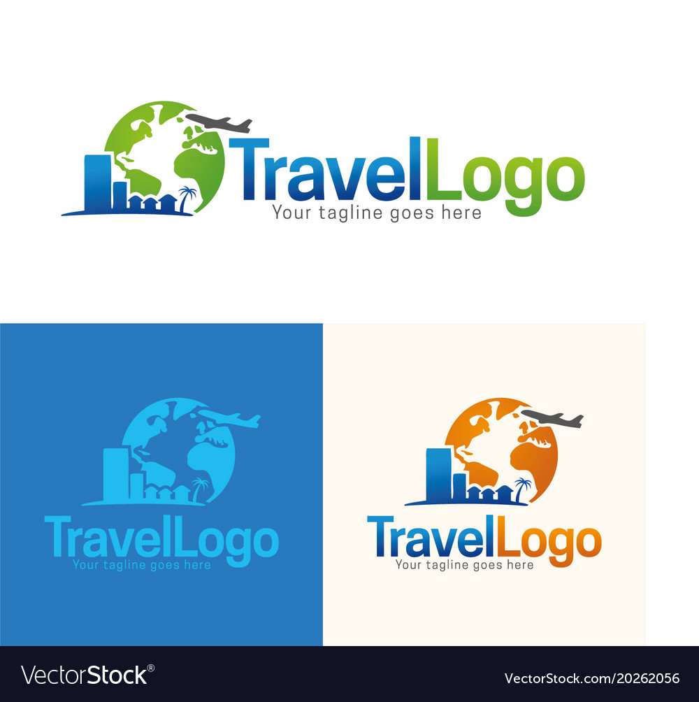 Travel icon and logo Royalty Free Vector Image