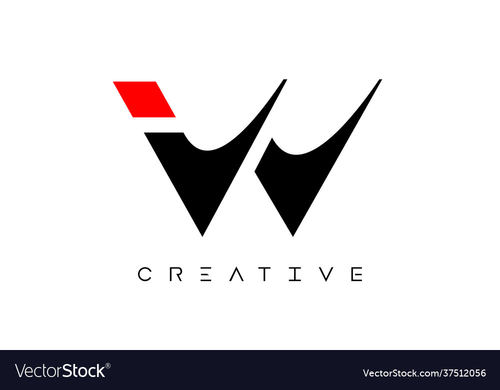 W modern letter logo design with creative look Vector Image