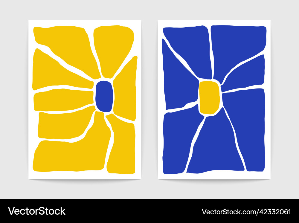 Abstract floral posters minimalist flowers Vector Image