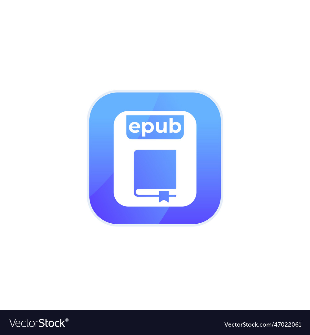 Epub file icon e-book format Royalty Free Vector Image