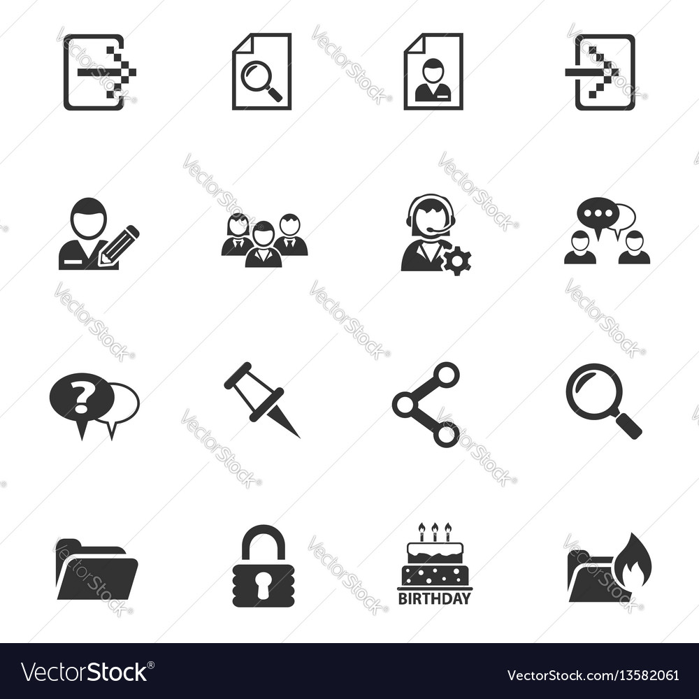 Forum Interface Icon Set Royalty Free Vector Image