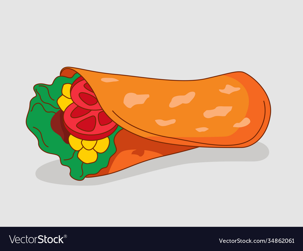 Shawarma fast food meal arabic traditional food Vector Image