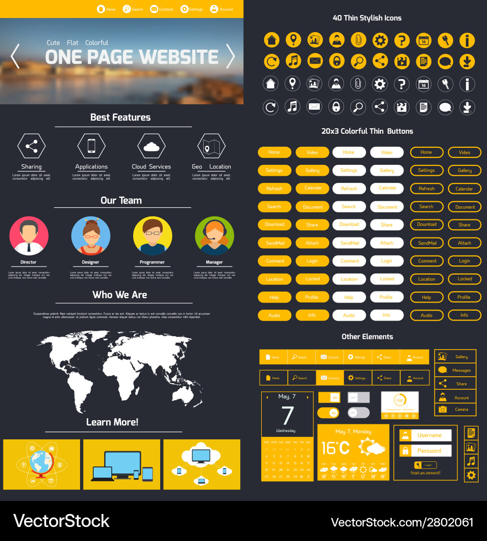 Website design template Royalty Free Vector Image