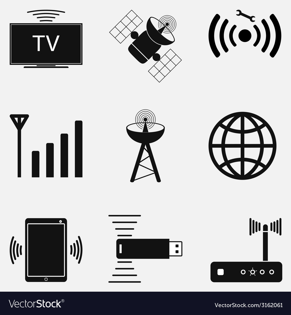 Wifi Icon Set Two Royalty Free Vector Image Vectorstock 9122