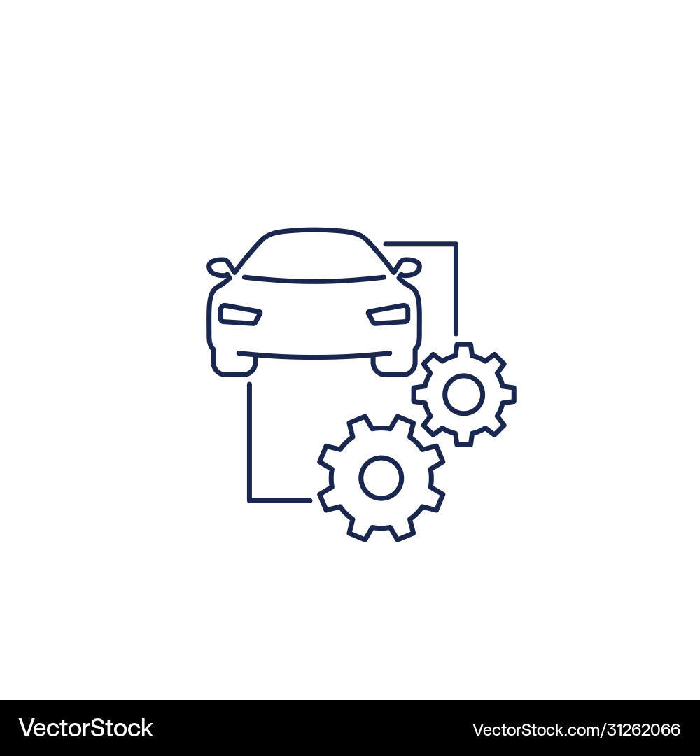 Car maintenance service line icon Royalty Free Vector Image