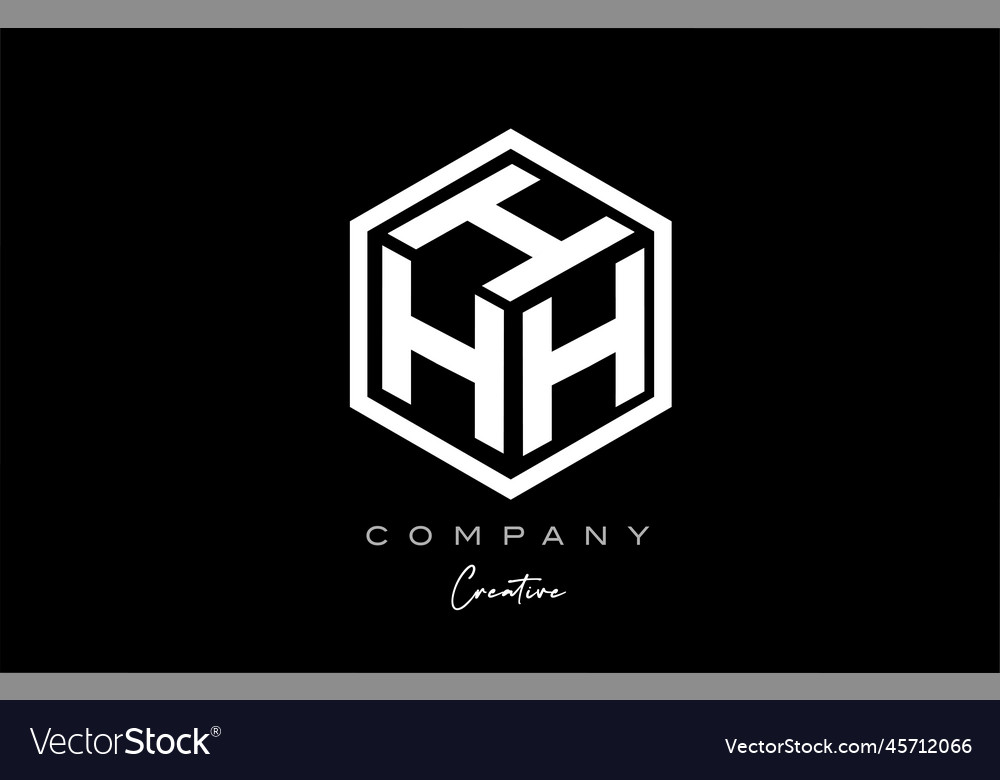 H cube alphabet letter logo icon design Royalty Free Vector