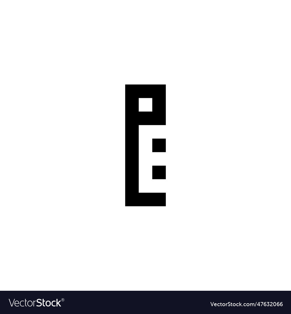 Letter ee rectangle square geometric symbol Vector Image