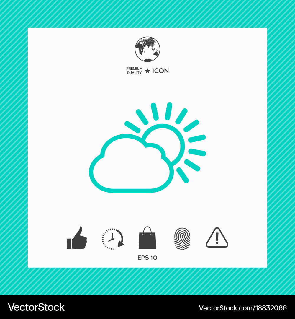 Sun cloud line icon Royalty Free Vector Image - VectorStock