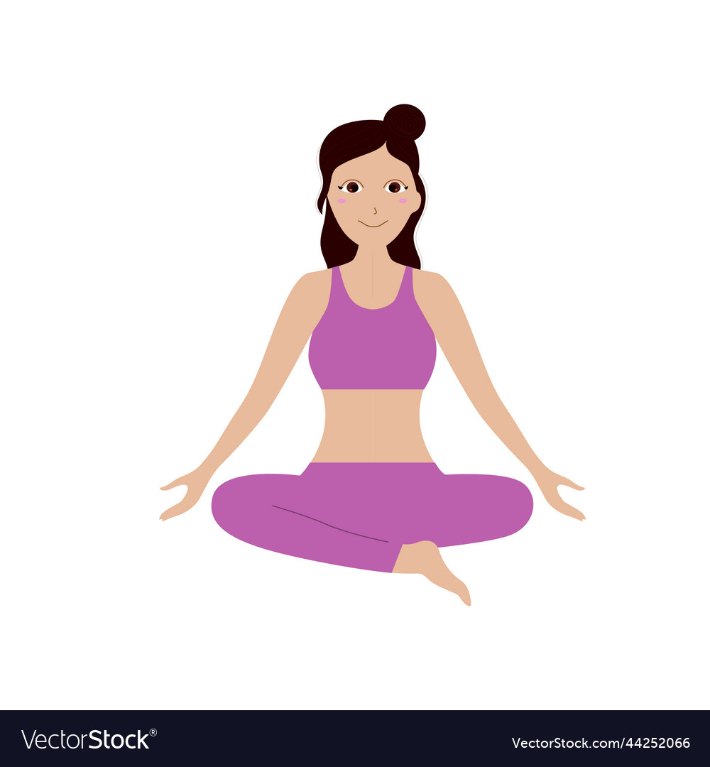 Yoga woman isolated on white Royalty Free Vector Image