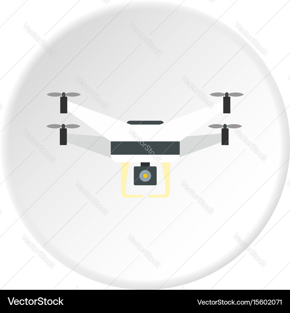 Drone with camera icon circle Royalty Free Vector Image