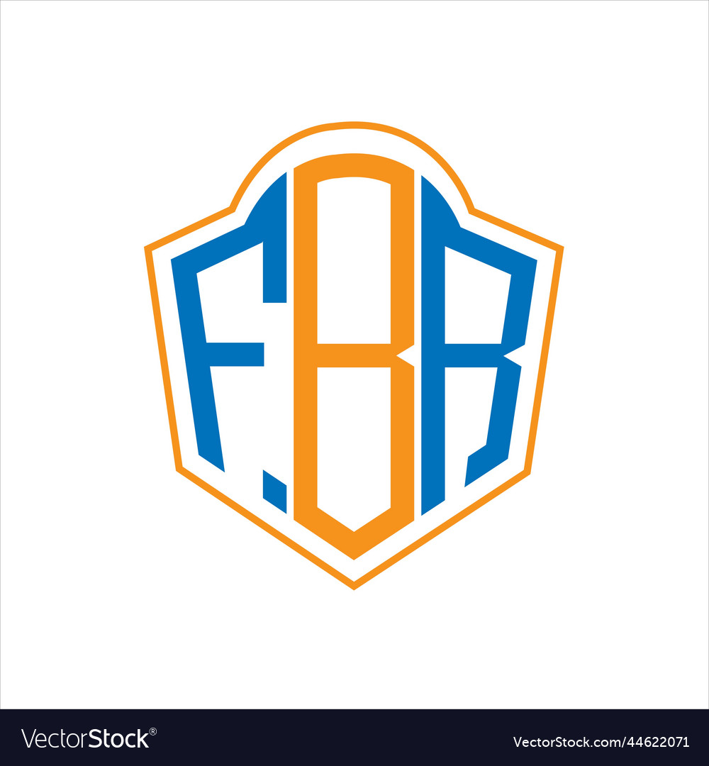 Fbr abstract monogram shield logo design on white Vector Image