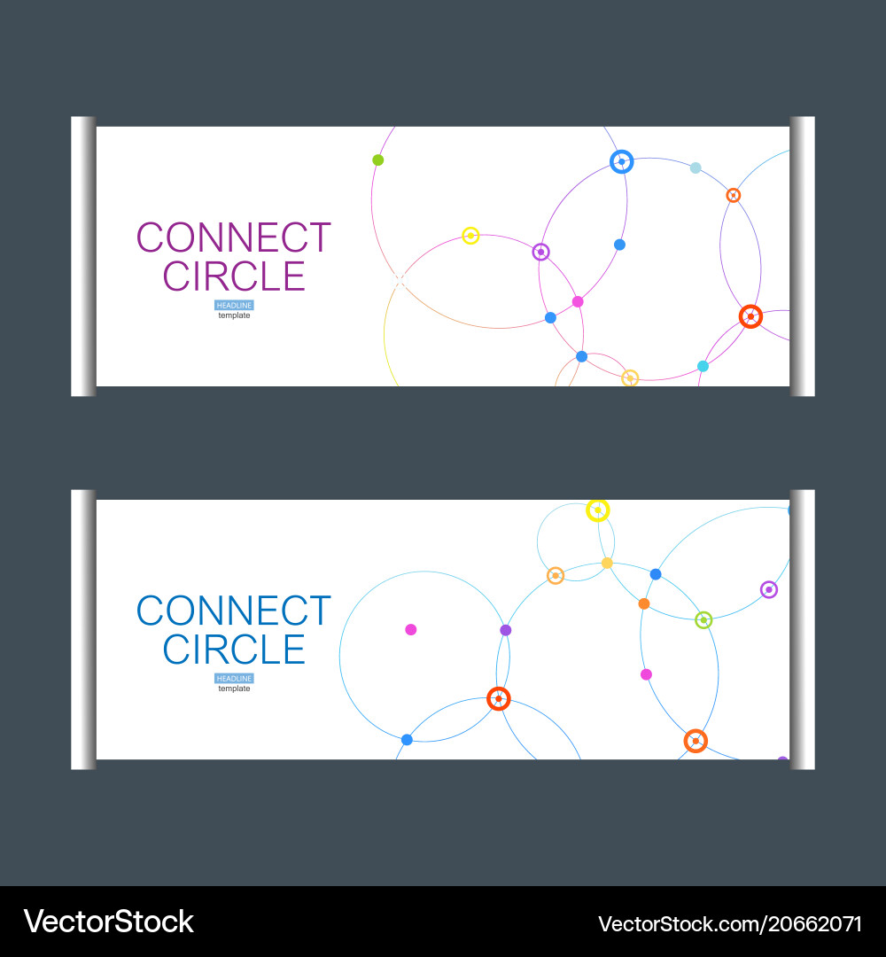 Gorizontal Template X Banner With Abstract Vector Image
