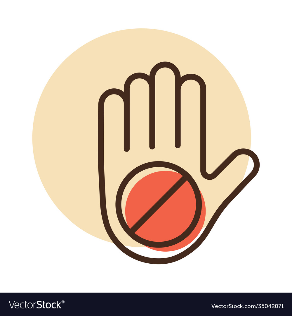 Stop hand forbidden sign Royalty Free Vector Image