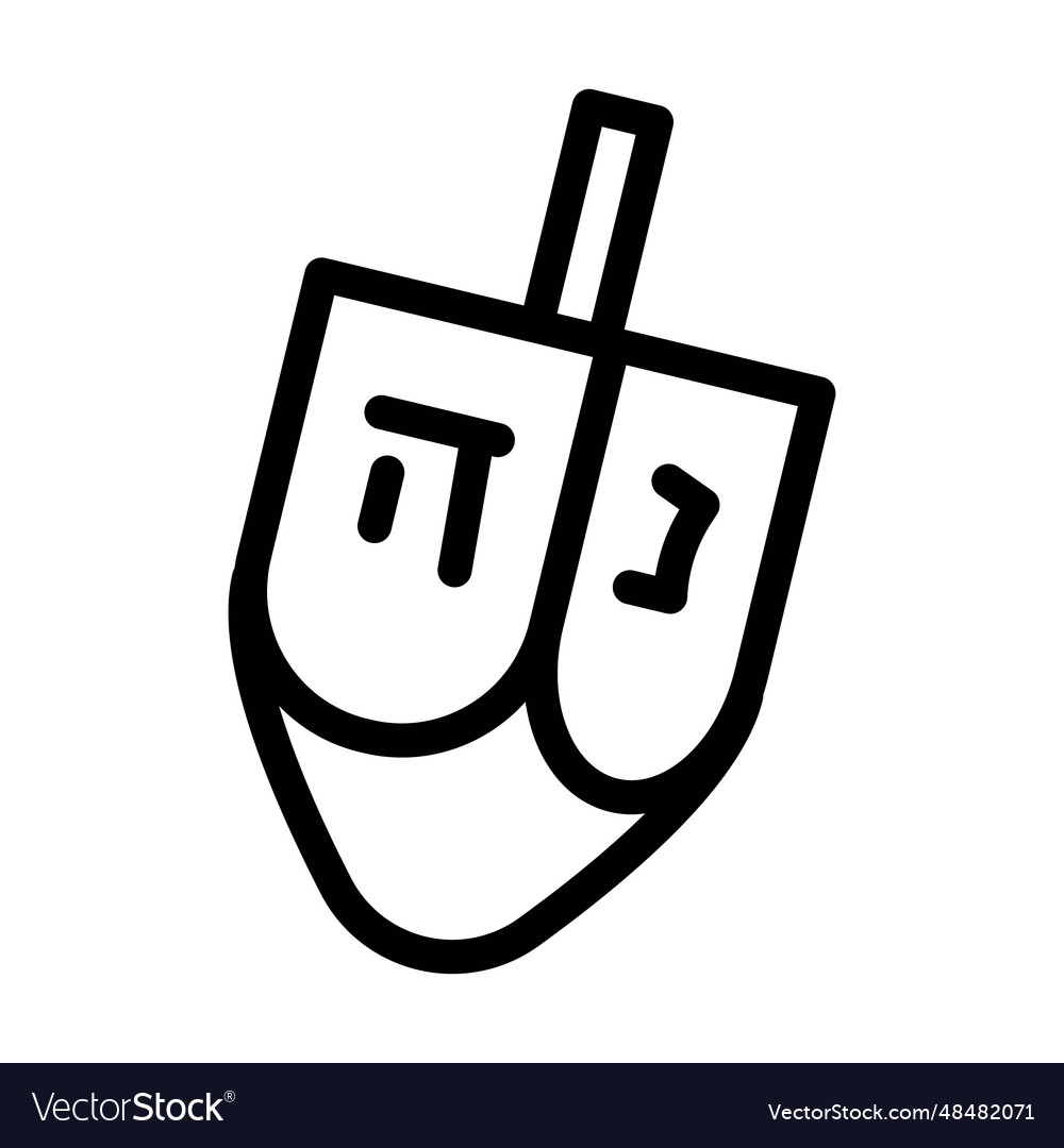 Hanukkah dreidel jewish line icon Royalty Free Vector Image