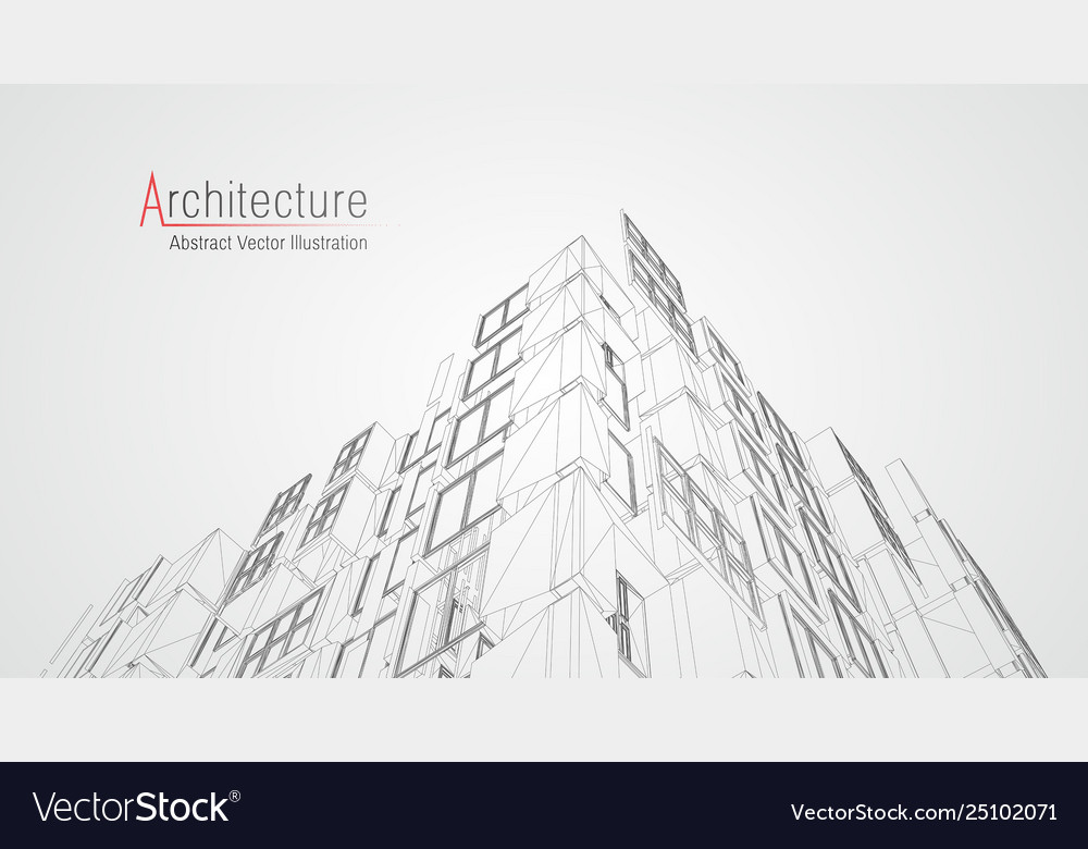 Modern architecture wireframe concept urban Vector Image