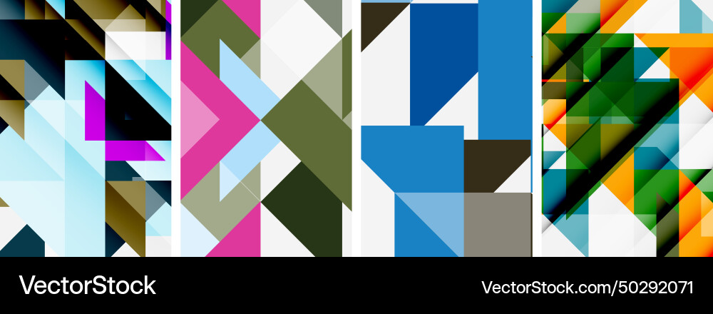 Triangle poster geometric background set Vector Image