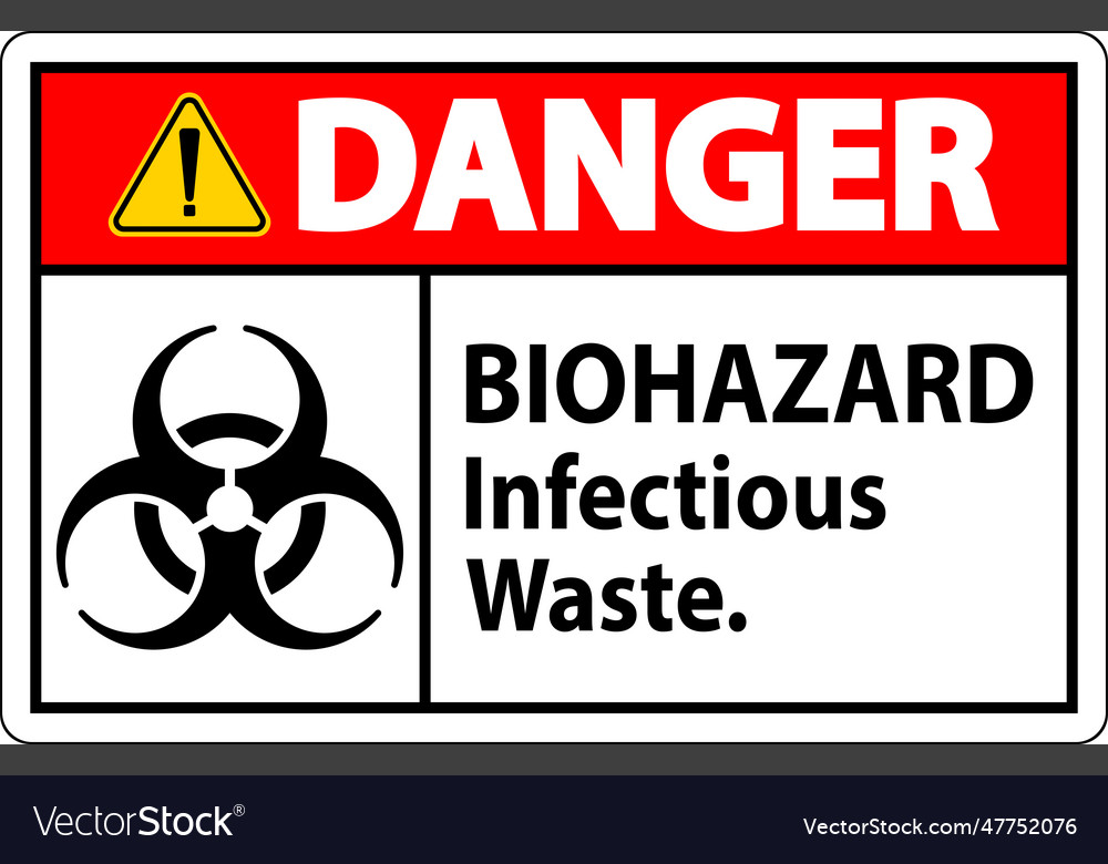 Biohazard danger label infectious waste Royalty Free Vector