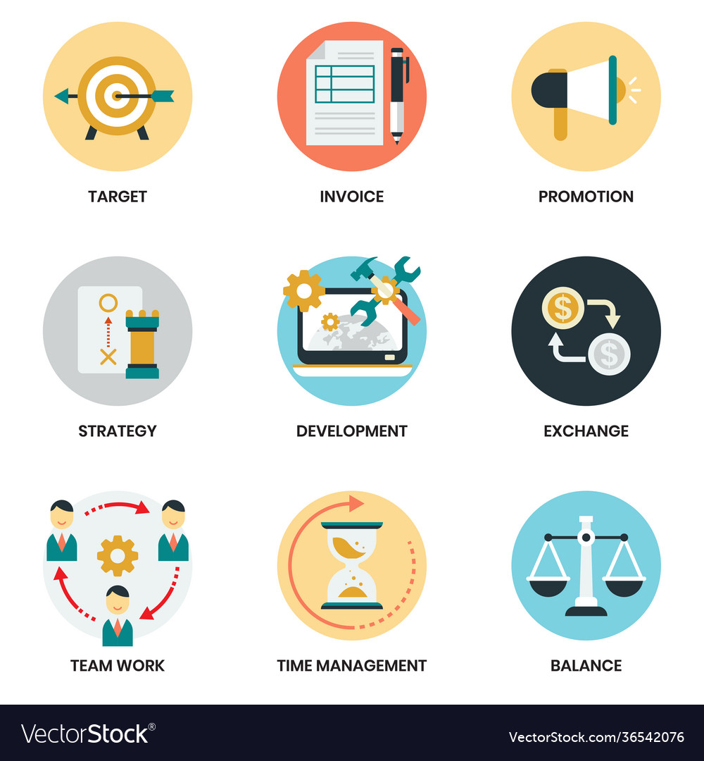 Business icons set for Royalty Free Vector Image