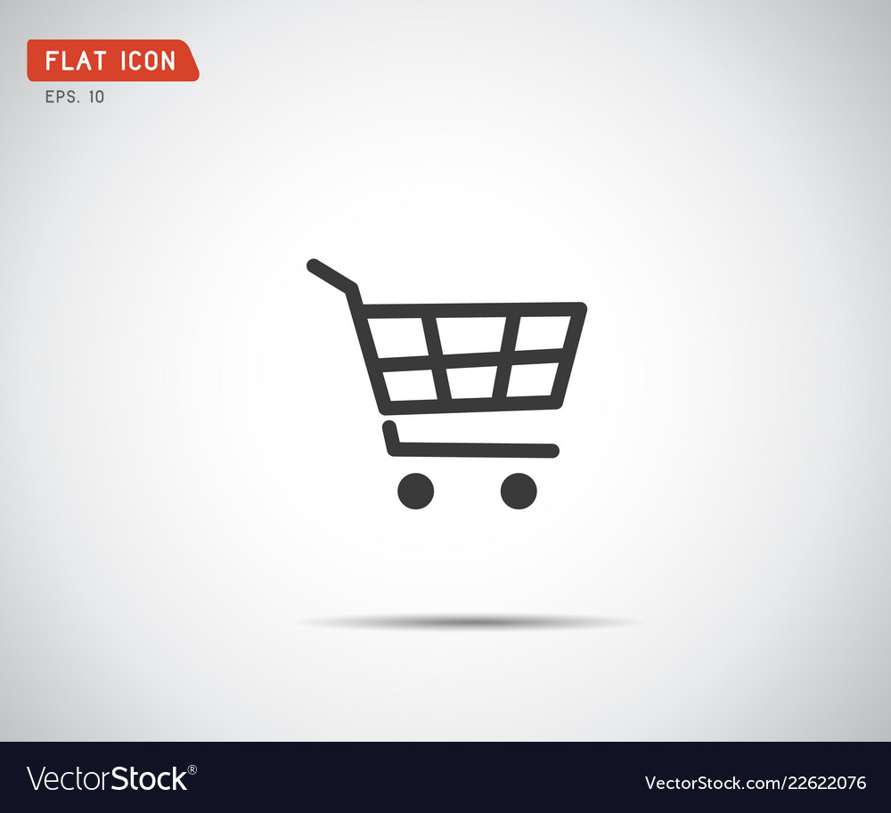 Flat shopping cart icon logo design Royalty Free Vector