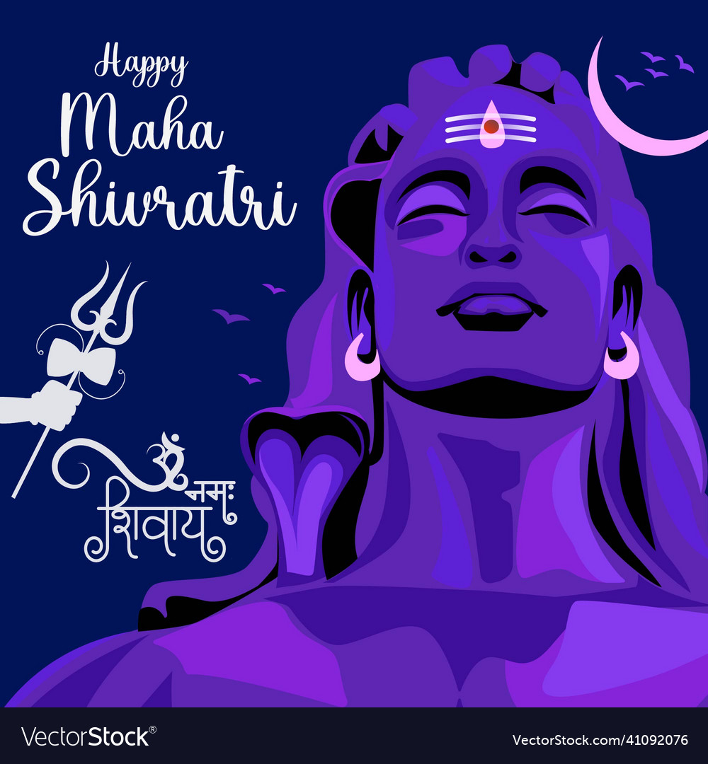 Happy maha shivratri banner design Royalty Free Vector Image