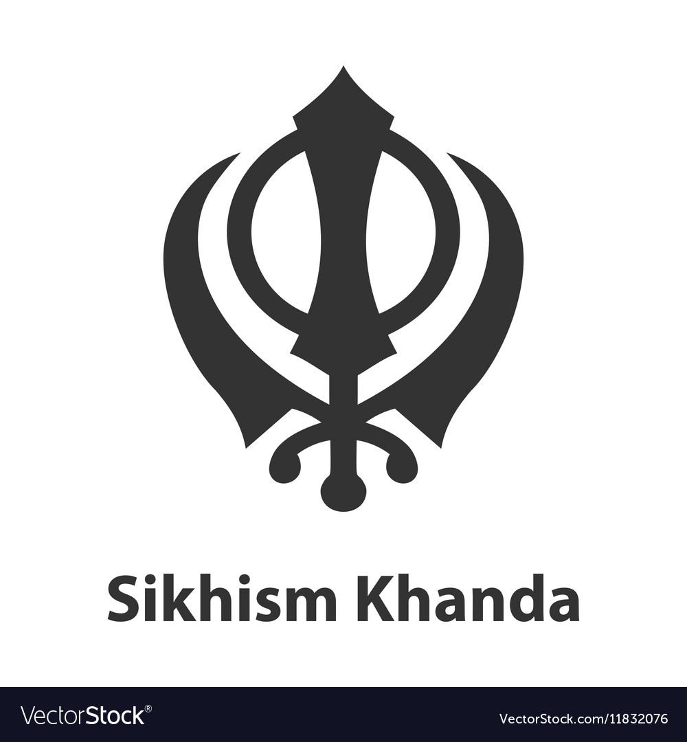 Icon of khanda symbol sikhism religion sign Vector Image