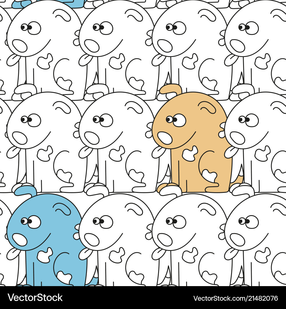 Seamless pattern with cute dogs Royalty Free Vector Image