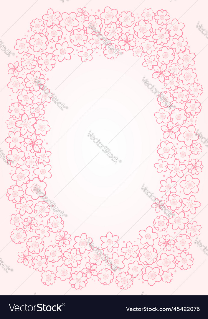 Spring flowers blooms frame background line art Vector Image
