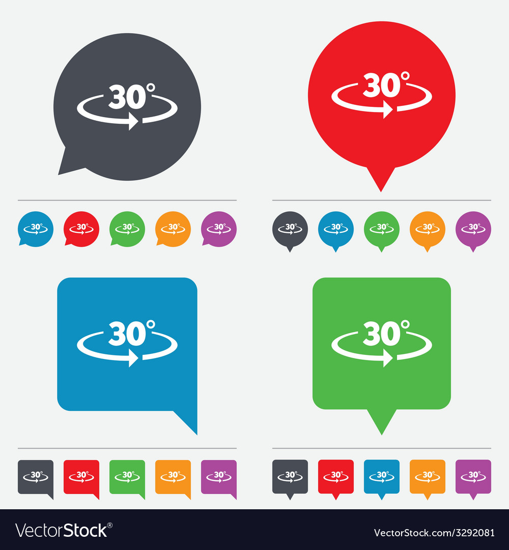 Angle 30 degrees sign icon geometry math symbol Vector Image