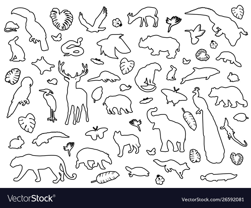 Download Animal Shaped Outline Isolated Royalty Free Vector Image