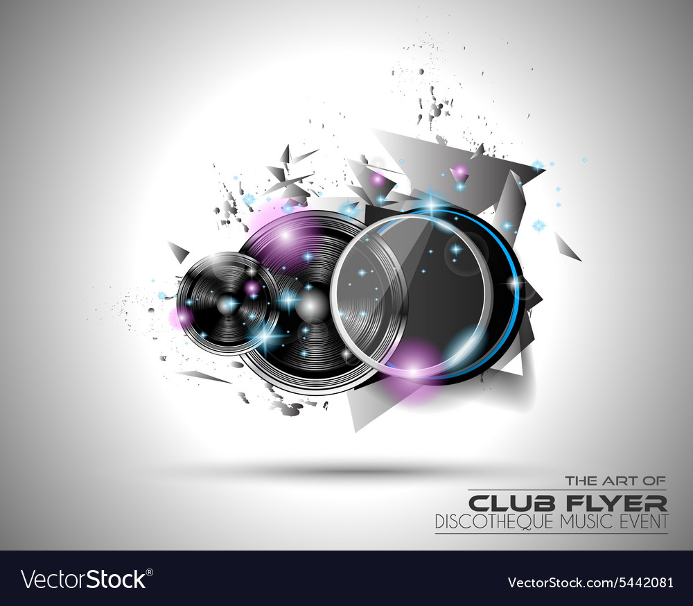 Disco Flyer Art For Music Event Backgrounds Vector Image