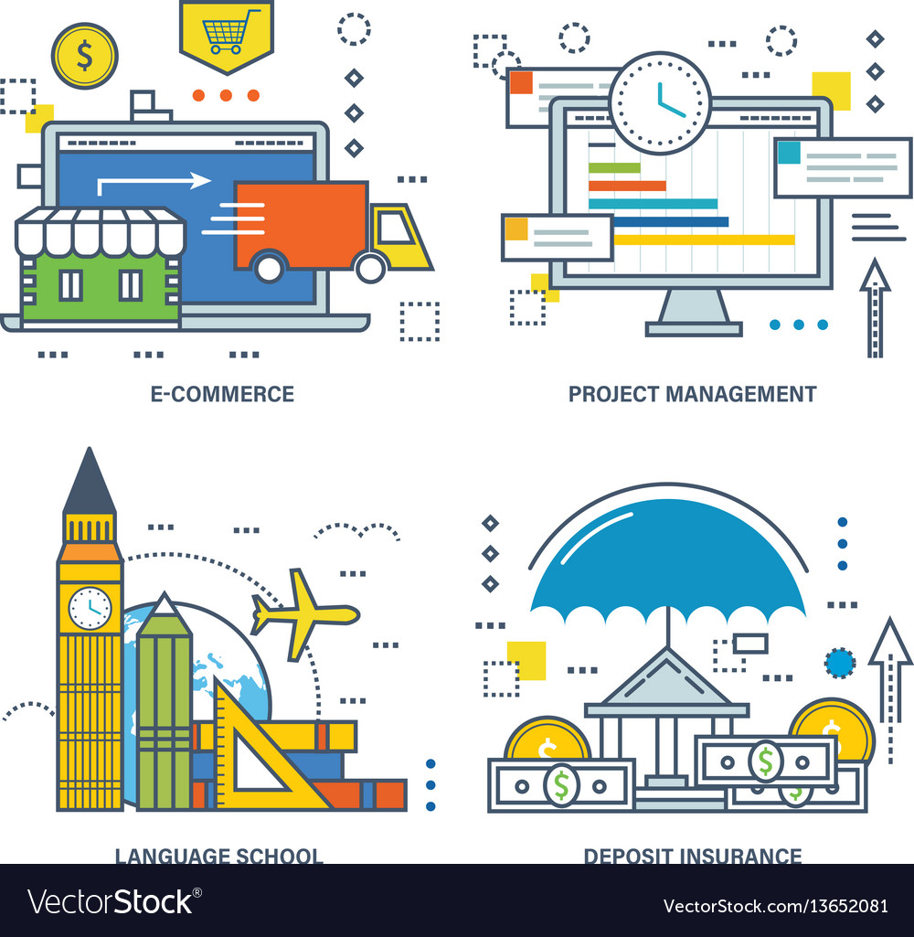 e-commerce-project-management-language-school-vector-image