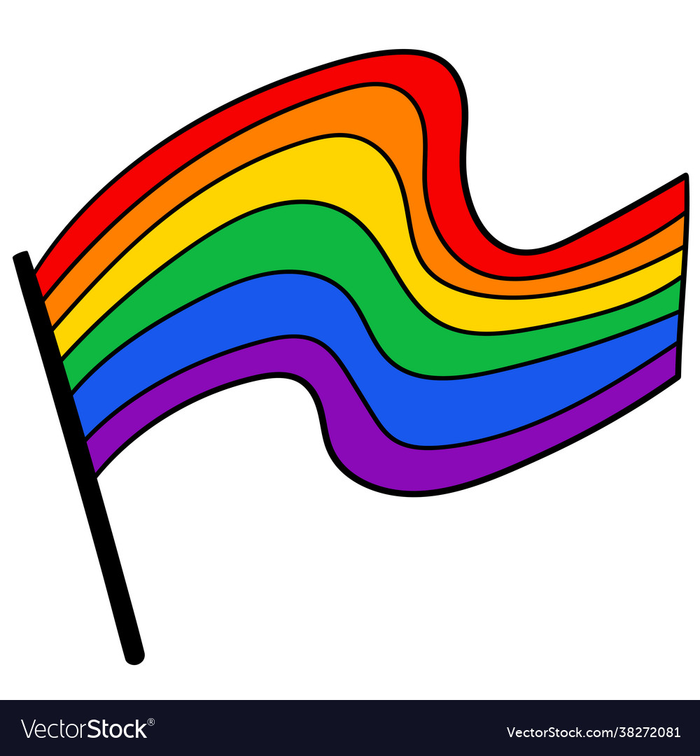 Flag Lgbt Doodle Style Lgbt Icon Template Vector Image