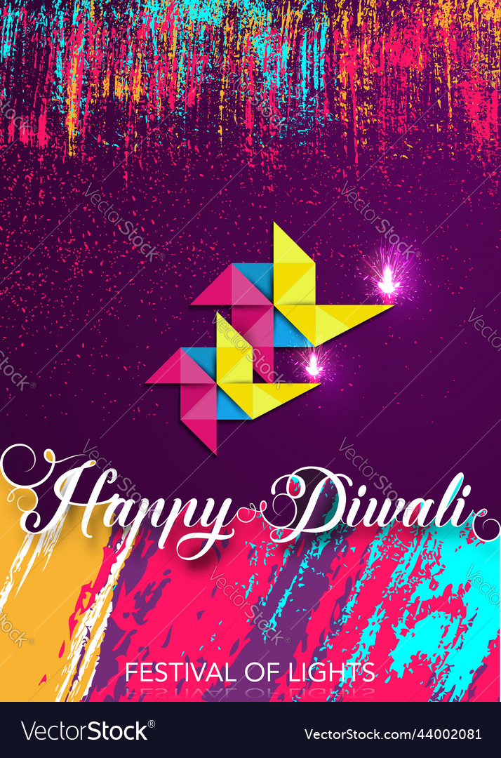 Happy diwali festival of lights celebration Vector Image