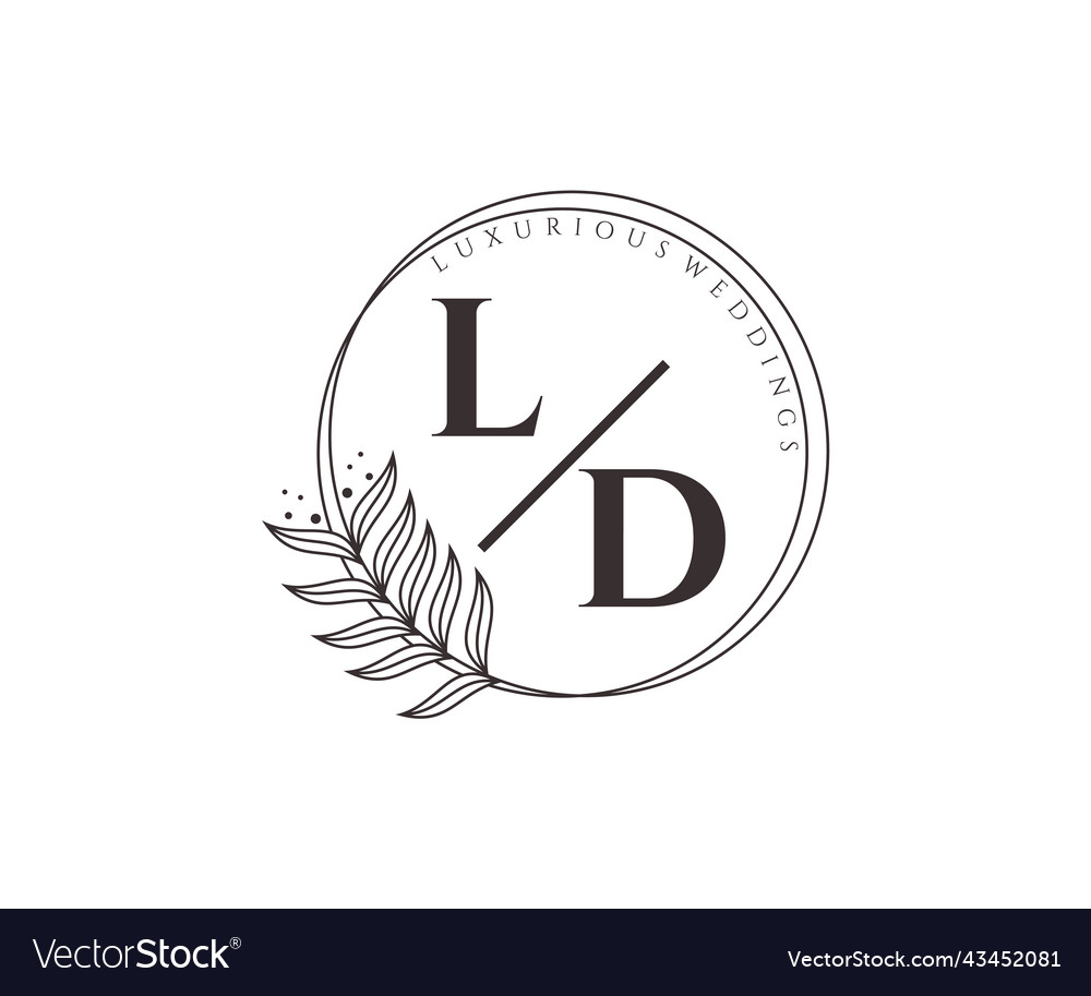 Ld initials letter wedding monogram logos Vector Image