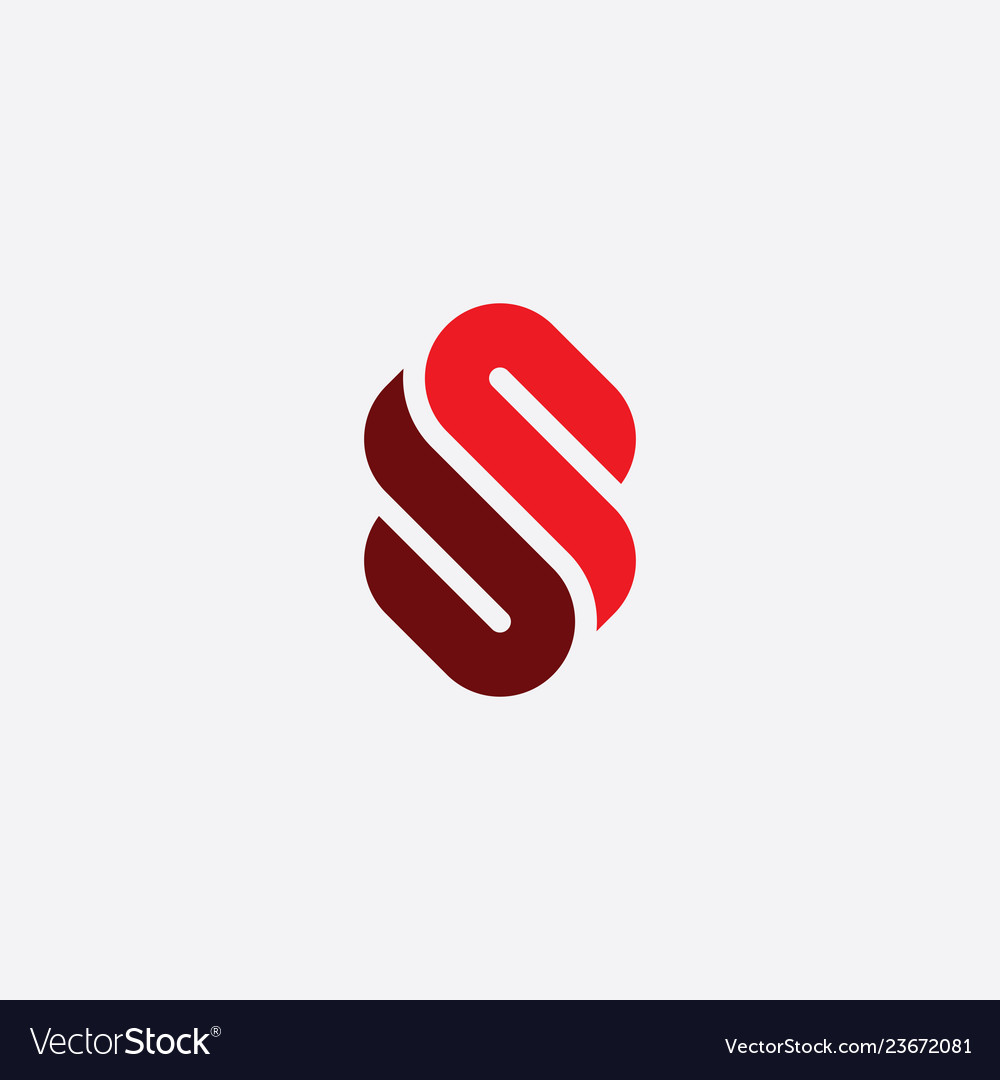 S letter logo logotype sign red icon Royalty Free Vector