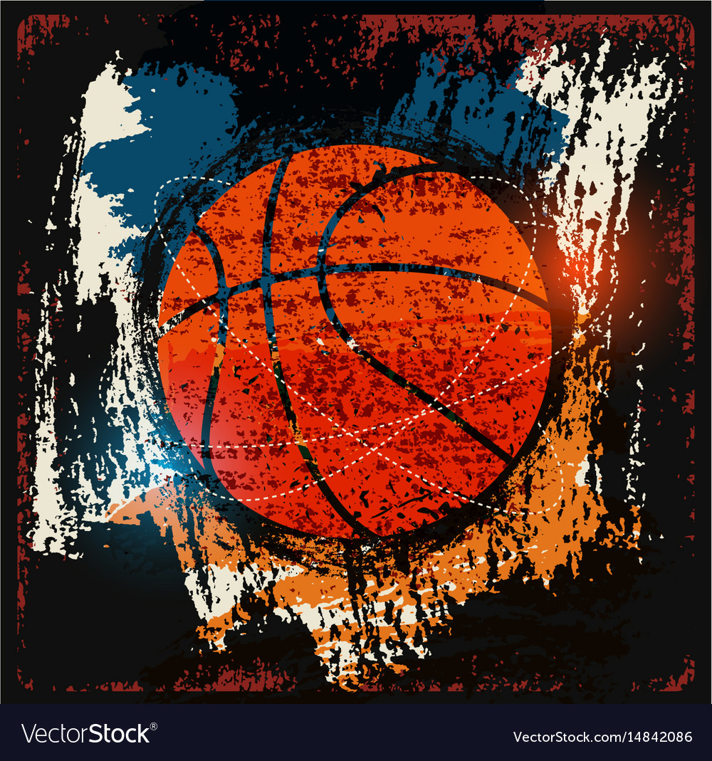 Basketball typographical vintage grunge poster