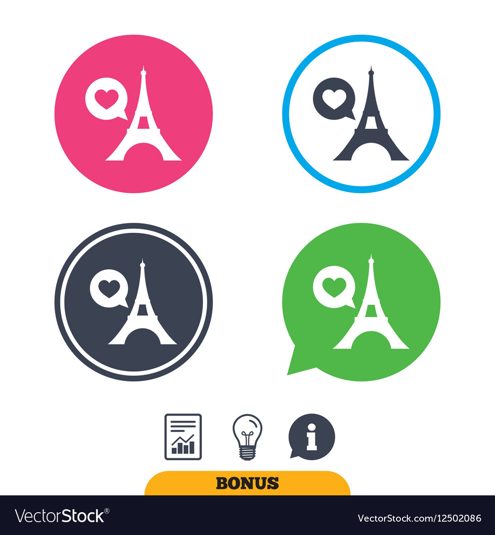 Eiffel tower icon paris symbol Royalty Free Vector Image