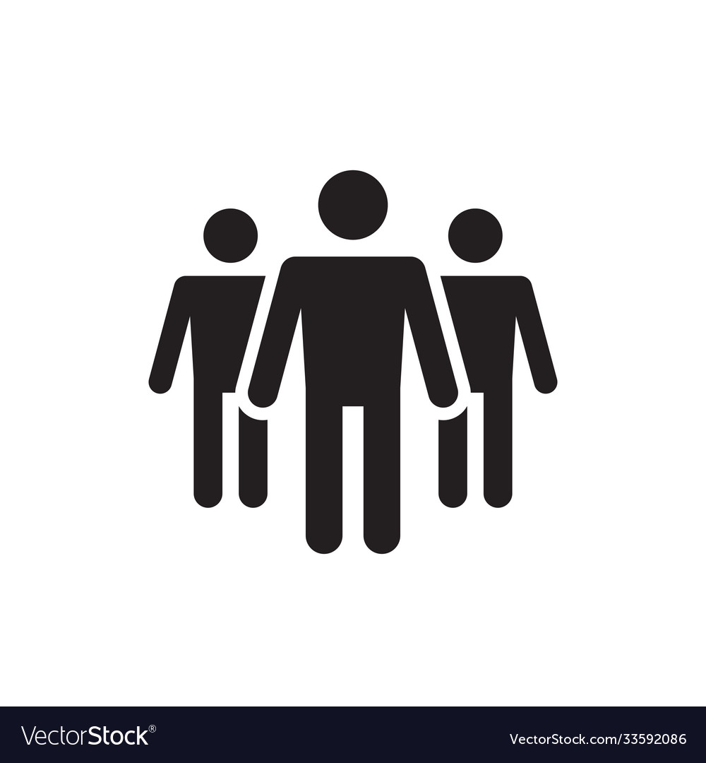 group-people-black-icon-on-white-background-vector-image