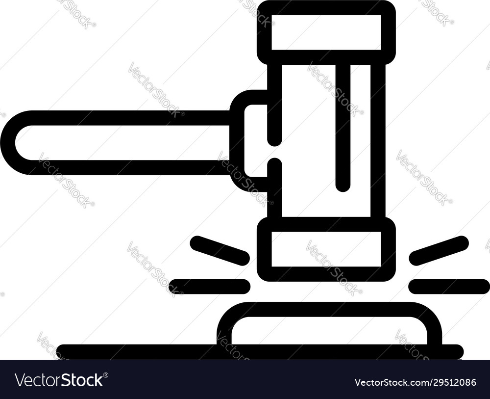 Judge gavel icon outline style Royalty Free Vector Image