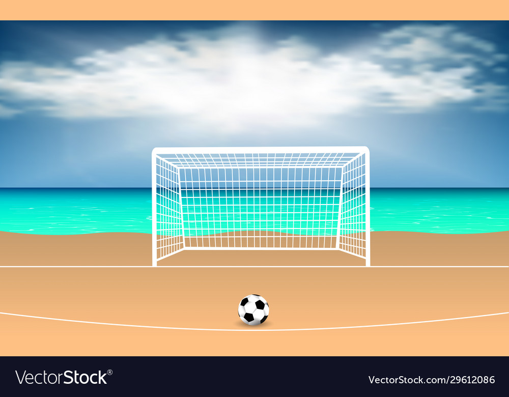 Landscape football field at beach Royalty Free Vector Image