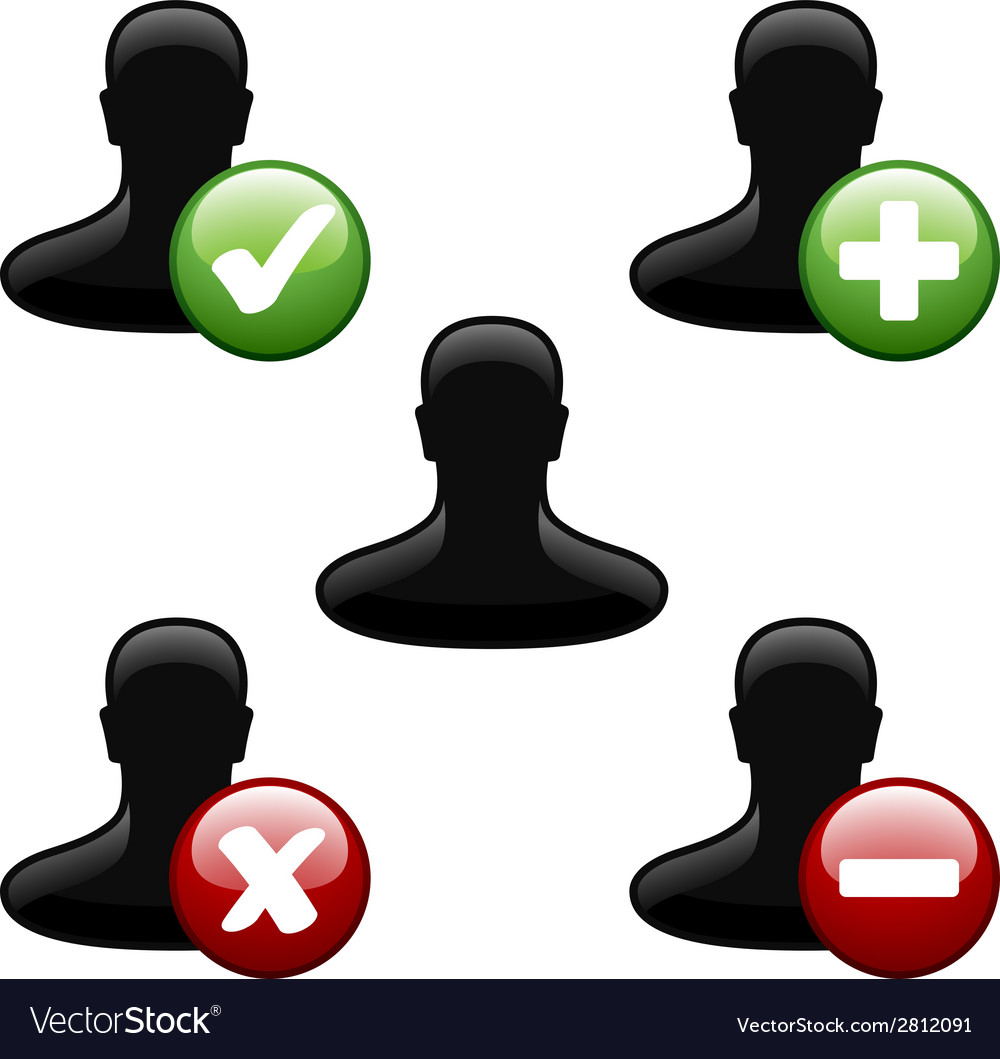 Add delete user icons Royalty Free Vector Image