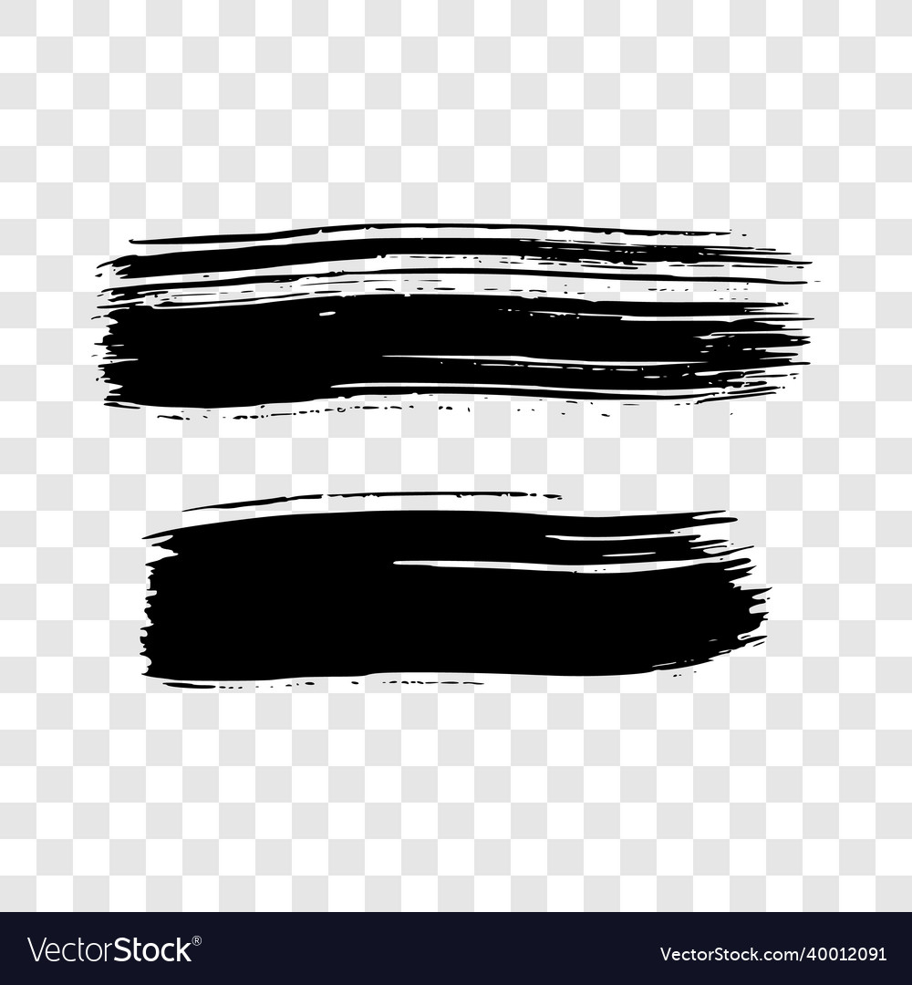 Black brush stroke on transparent background Vector Image