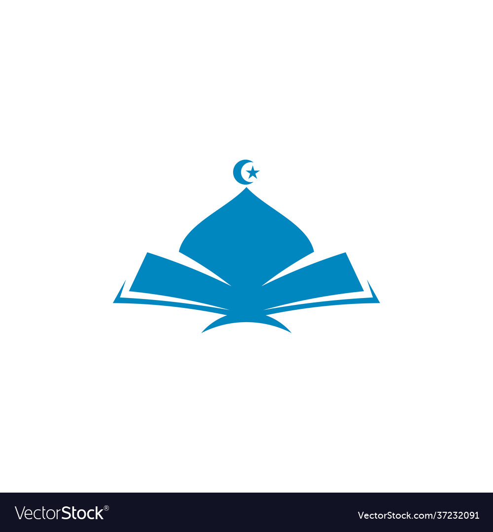 Book with mosque logo design creative islamic Vector Image