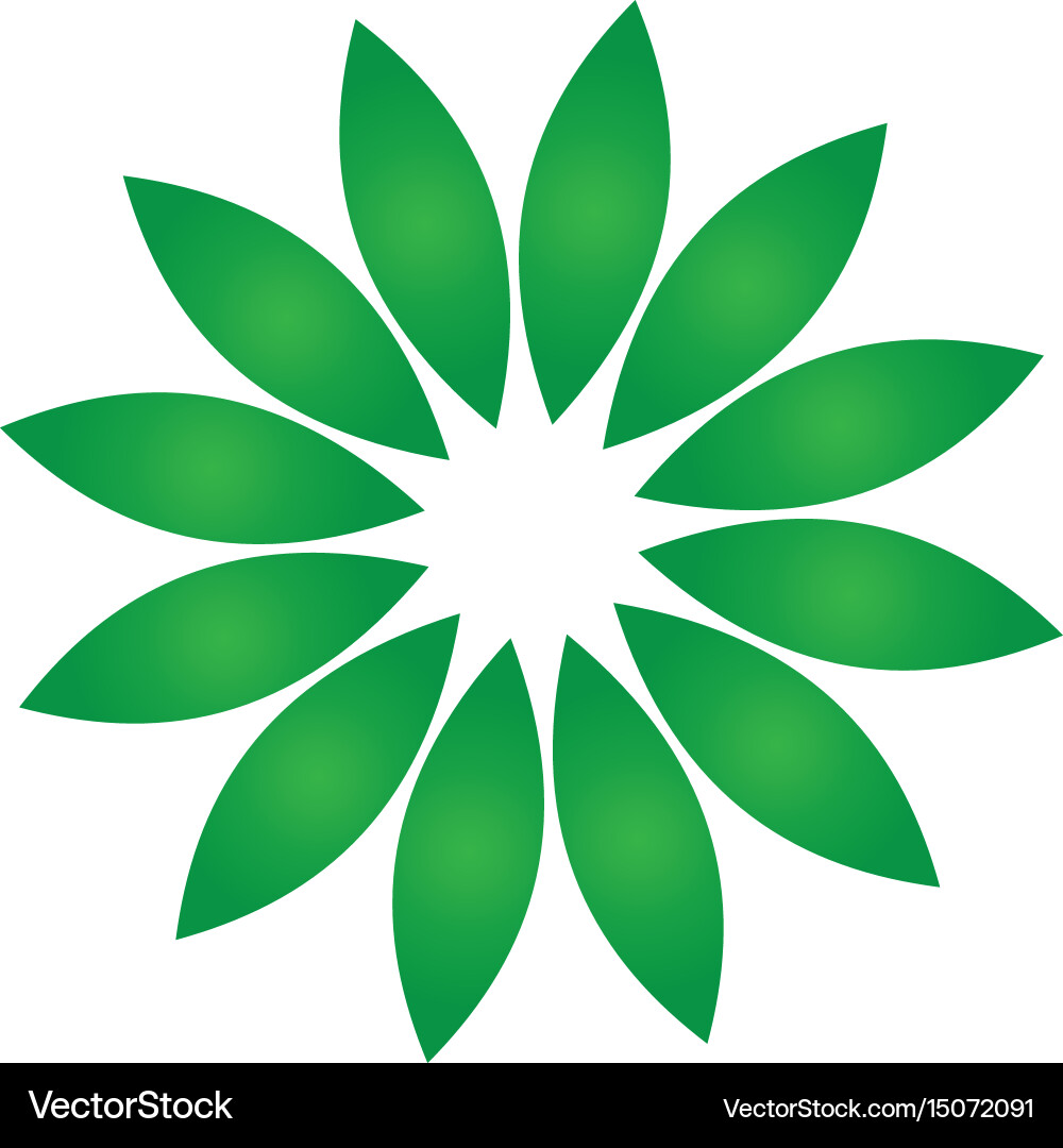Circle leaf ecology logo Royalty Free Vector Image