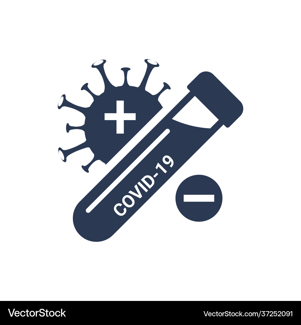 Covid19 pcr test icon corona virus Royalty Free Vector Image