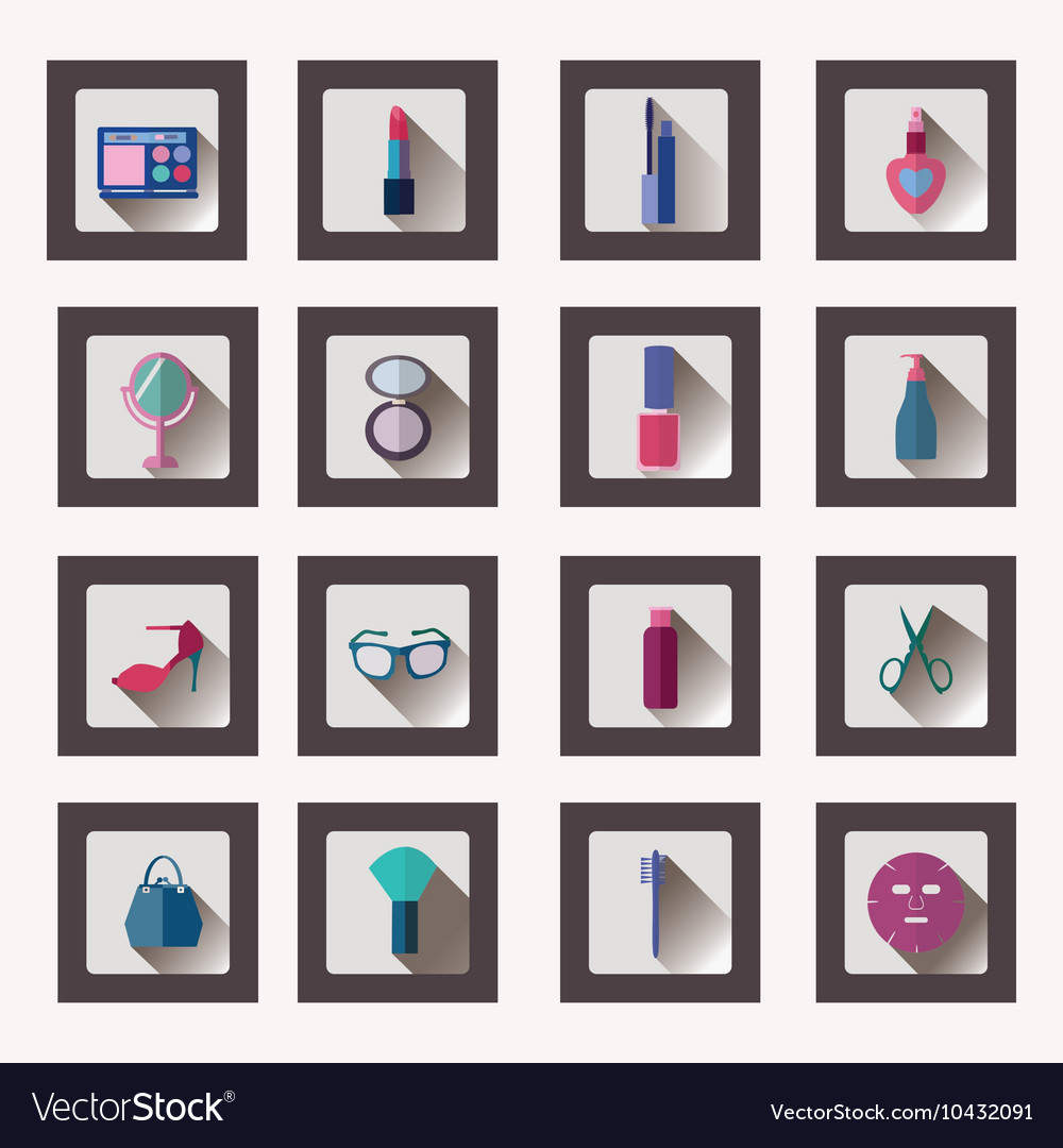F cosmetics make up and beauty objects Royalty Free Vector