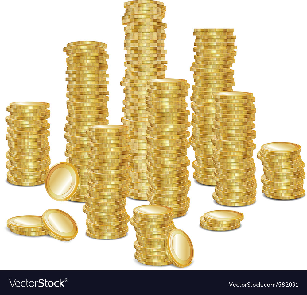 Gold coins Royalty Free Vector Image - VectorStock