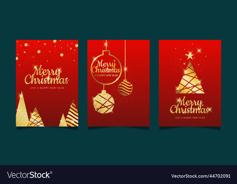 Golden christmas cards template design Royalty Free Vector