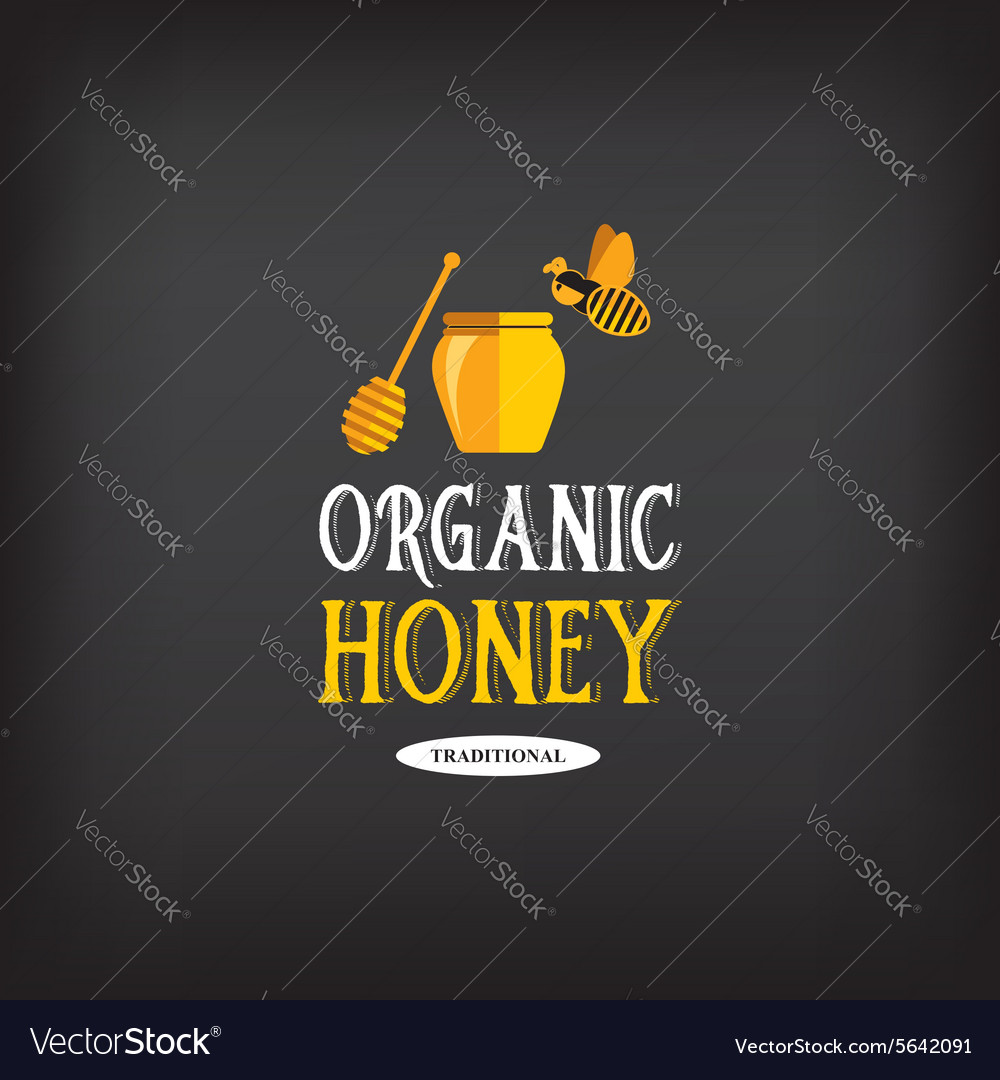 Honey badge and label abstract bee design Vector Image